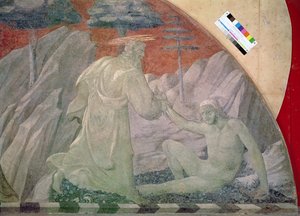 La creación de los animales y de Adán (detalle)